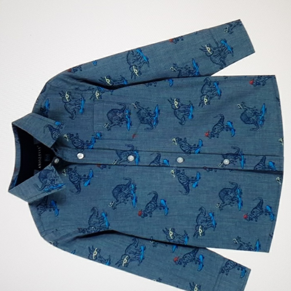 Andy & Evan Skateboarding Dino Chambray Shirt